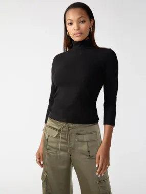 3/4 SLEEVE MOCK NECK TOP - SANCTUARY