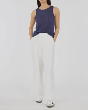 Aceline Linen Jersey Tank (Sea)