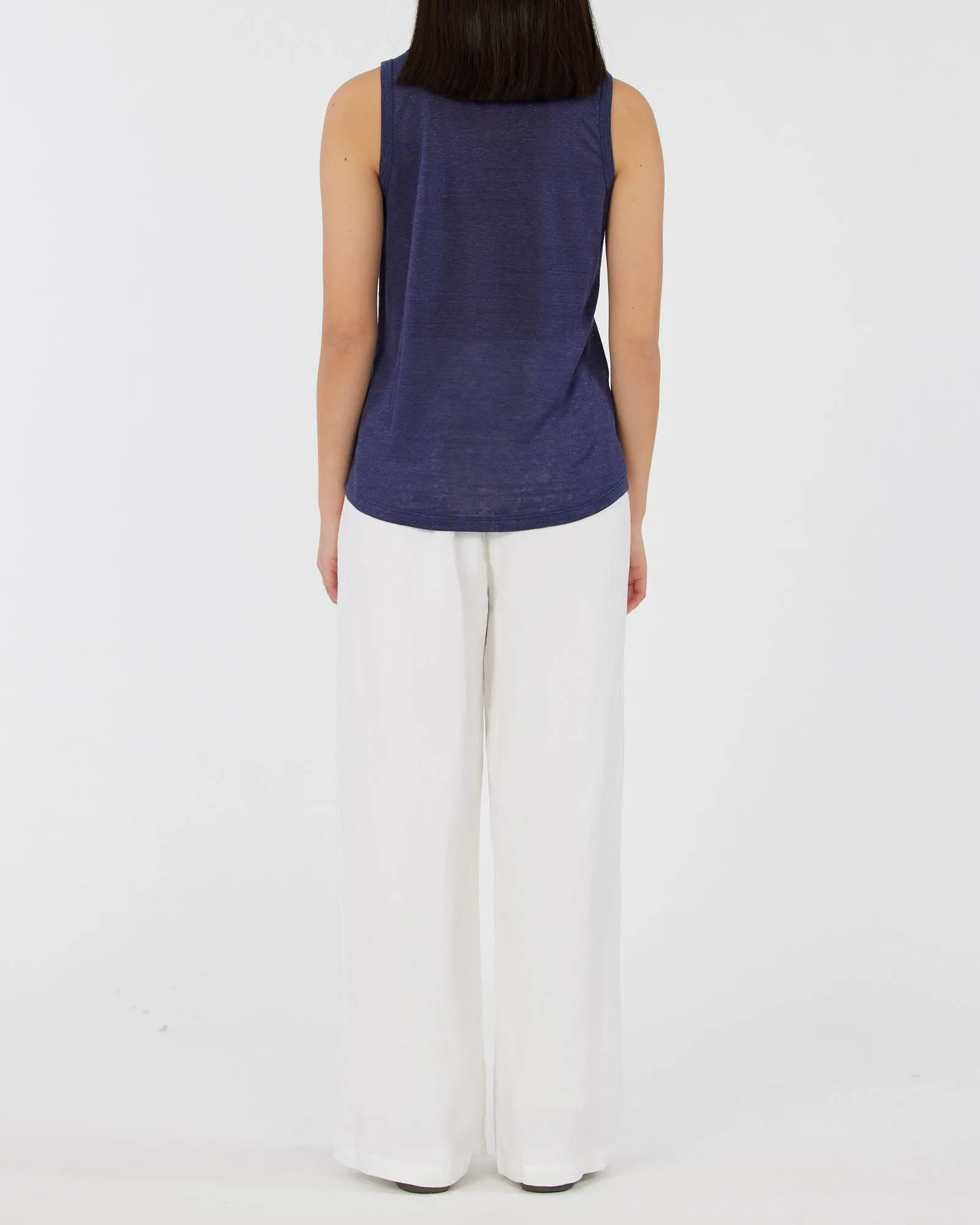 Aceline Linen Jersey Tank - Sea