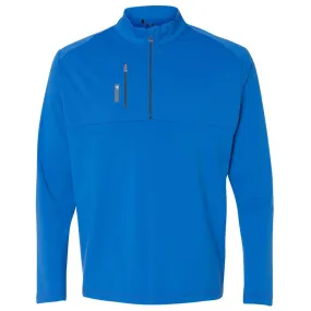 adidas Golf Men's Bright Royal/Lead Mixed Media Quarter-Zip Jacket