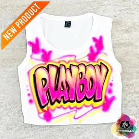 Airbrush Playboy Crop Top Design