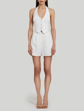 Amanda Uprichard - Isadora Romper Linen - White