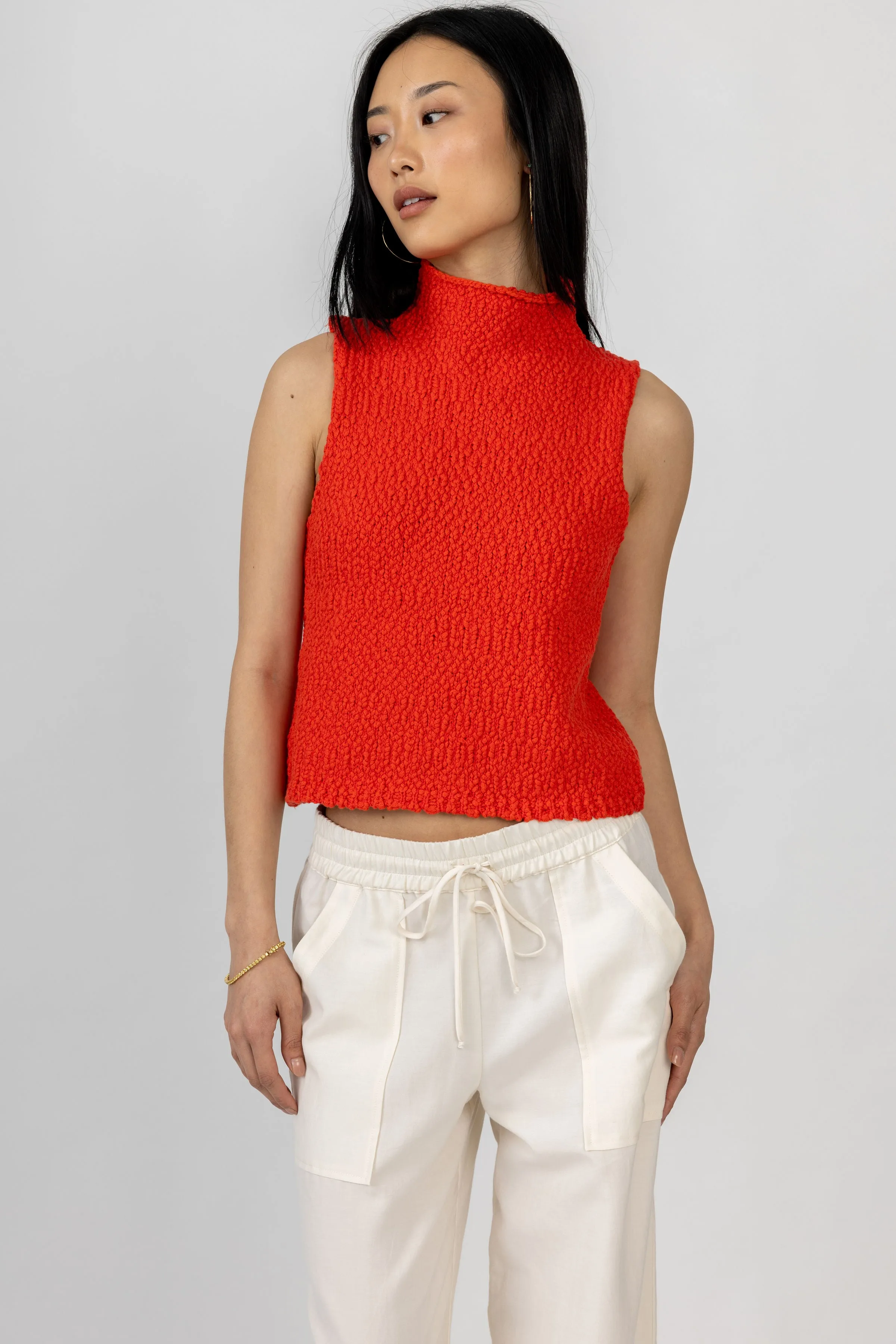 Atticus Mock Neck Top in Persimmon