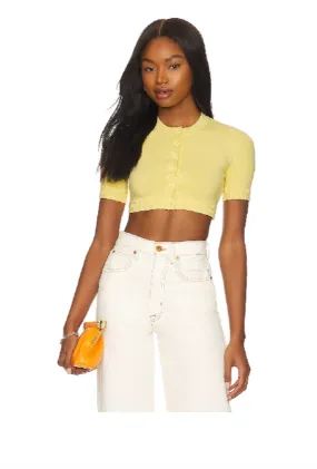 Banana Gloss Short Sleeve Crop Cardigan