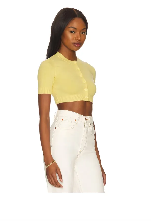 Banana Gloss Short Sleeve Crop Cardigan