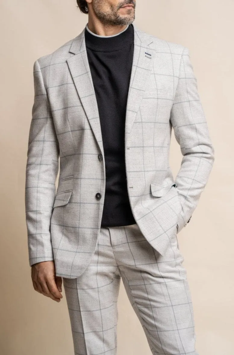 Cavani Radika Light Grey Slim Fit Blazer