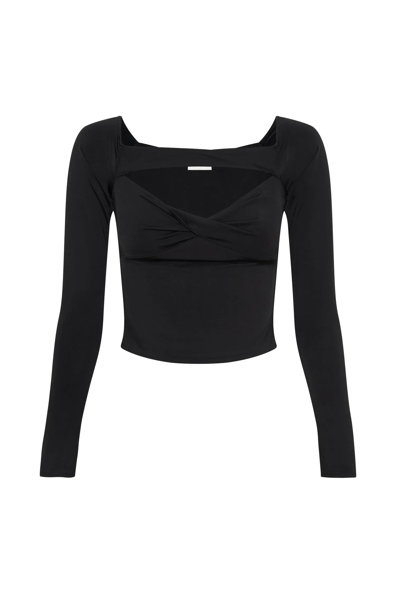 Ceri Off Shoulder Long Sleeve Top - Black