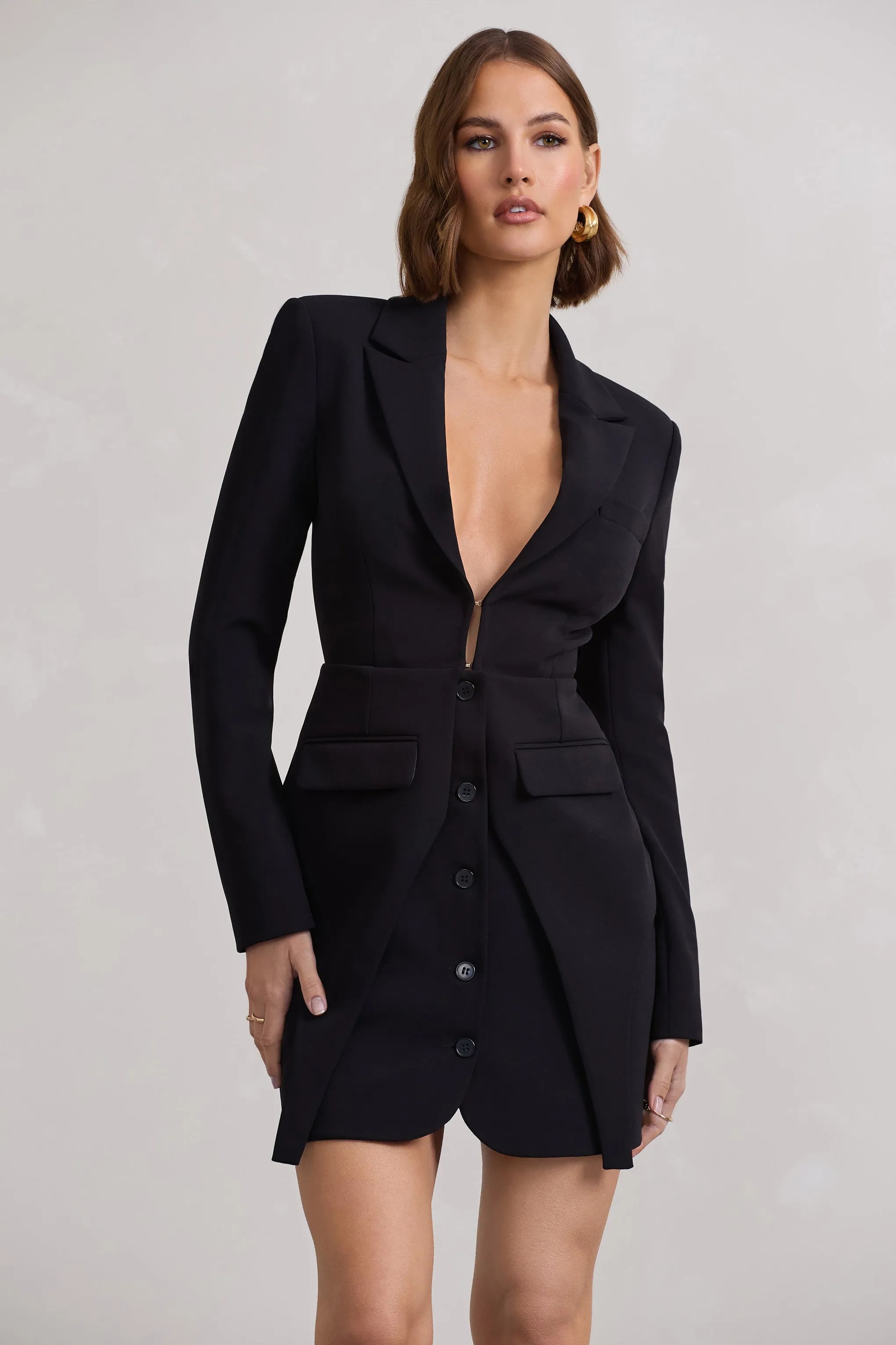 Chelsea | Black Fitted Blazer Mini Dress