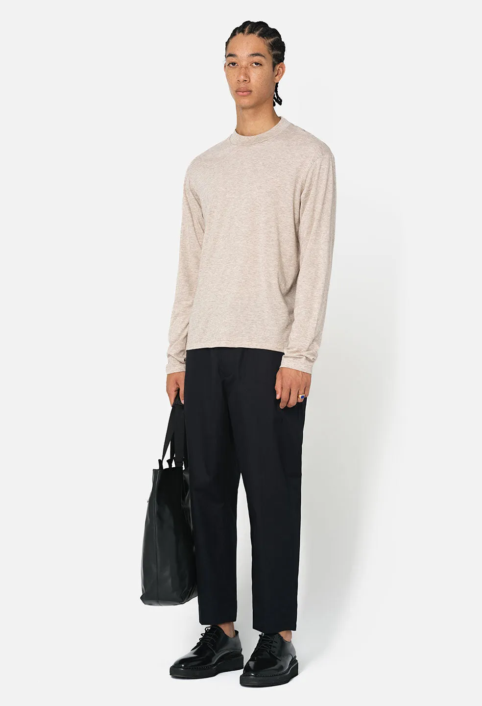 Cotton Cashmere Mock Neck / Tan