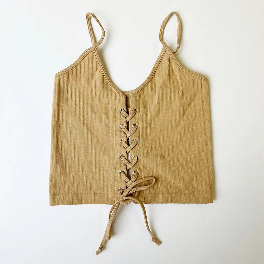 Criss Cross Front Tie Cami Top