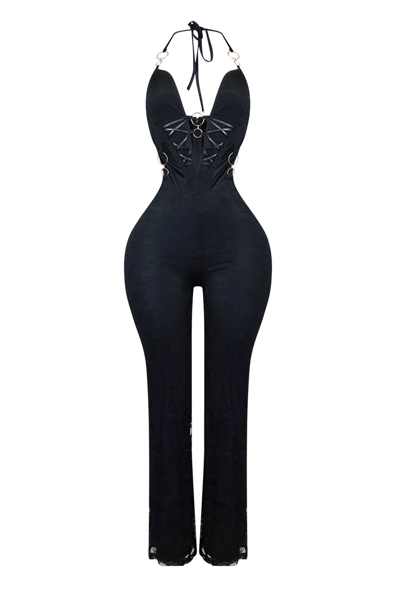 Darla Lace Halter Cut Out Jumpsuit