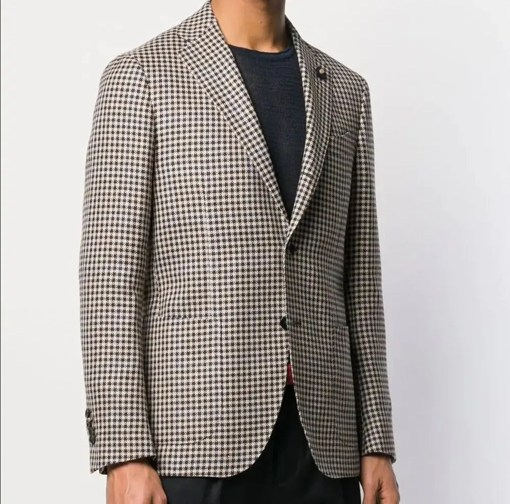 DROP JACKET NAVY CHECK