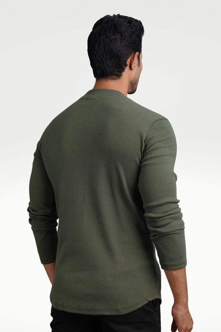 Earthy Green Mock Neck Sweatshirt