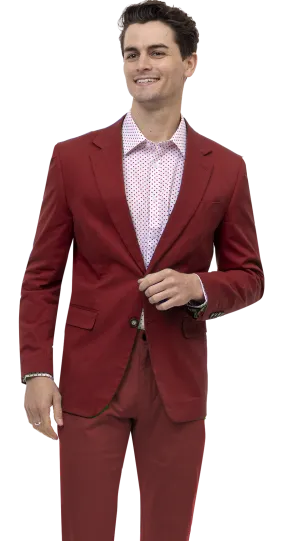 EJ Samuel Burgundy Solid Chino Blazer CHJ01