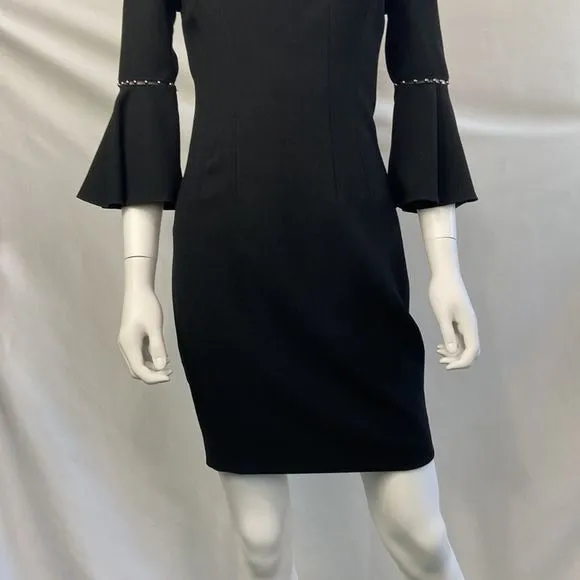 ElieTahari NWT Black Bell Sleeve Off Shoulder Dress