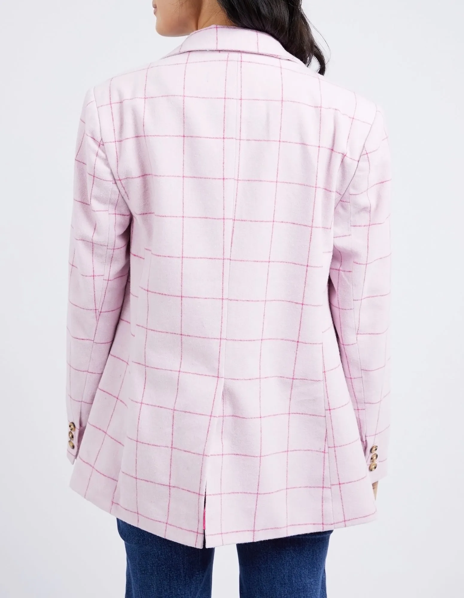 Elm Tansy Check Blazer - Powder Pink/Shocking Pink Check