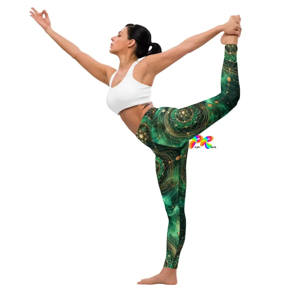 Emerald Cosmos Rave Yoga Leggings