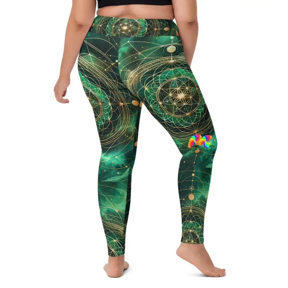 Emerald Cosmos Rave Yoga Leggings