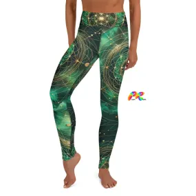 Emerald Cosmos Rave Yoga Leggings