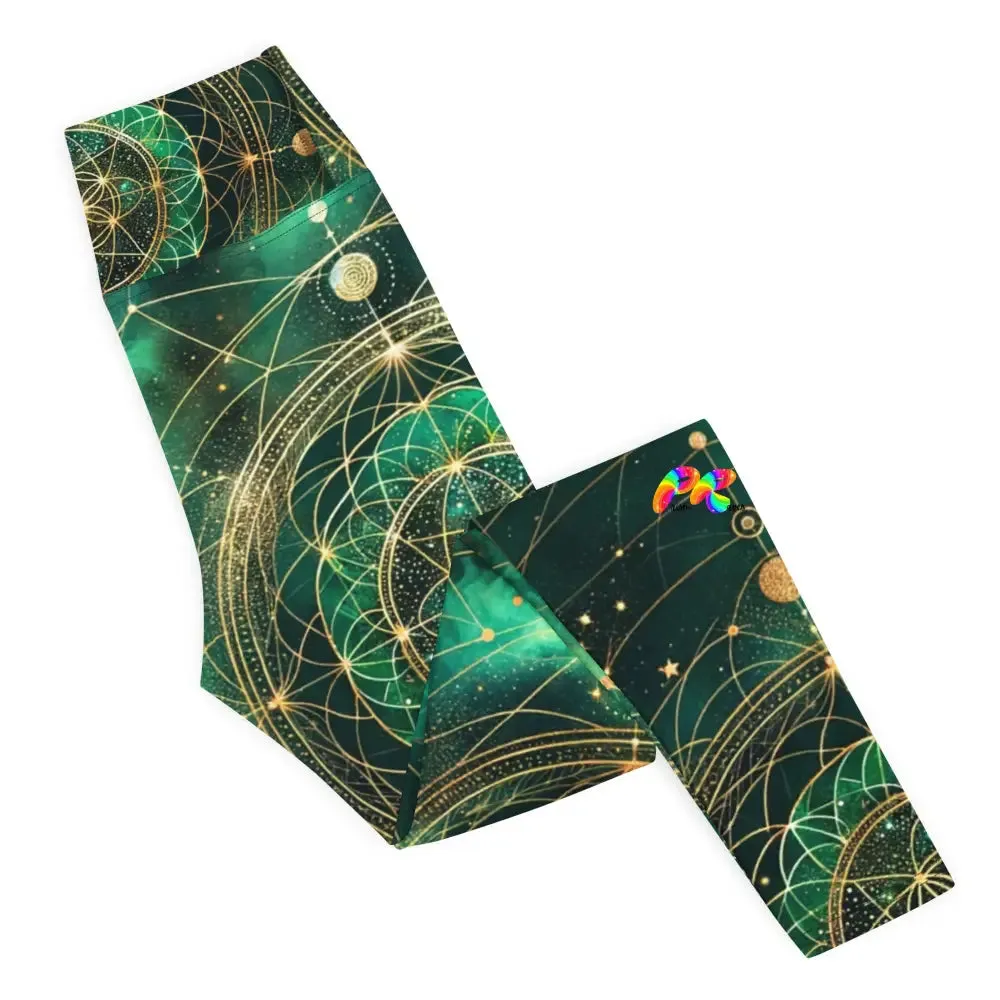 Emerald Cosmos Rave Yoga Leggings