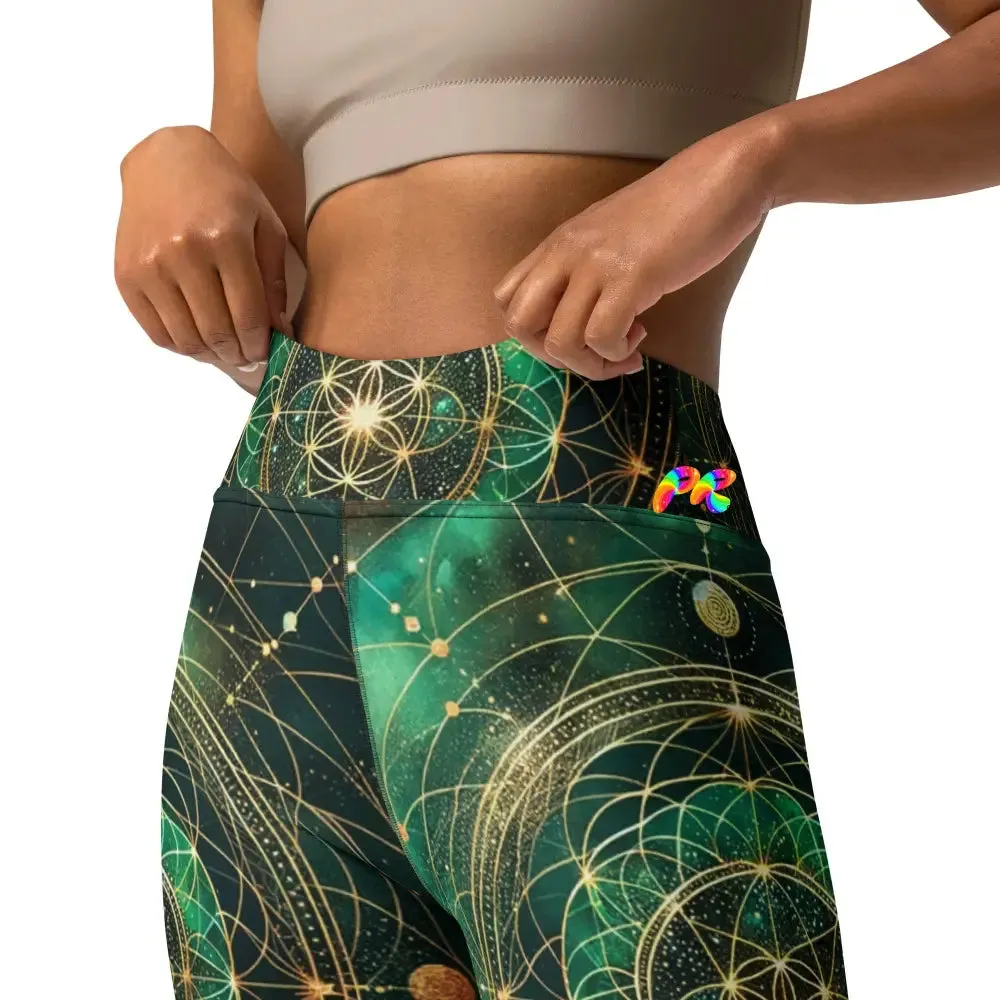 Emerald Cosmos Rave Yoga Leggings