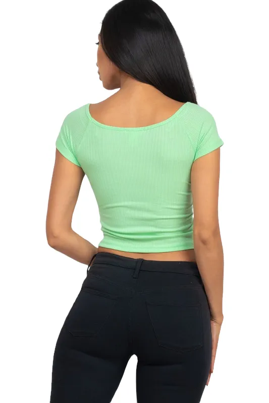 Ether Green Ash Crop Top