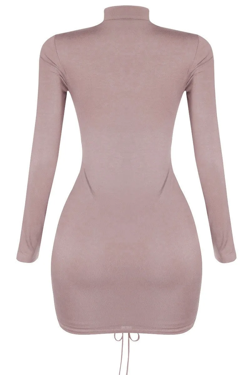 Eva Mini Dress - Taupe