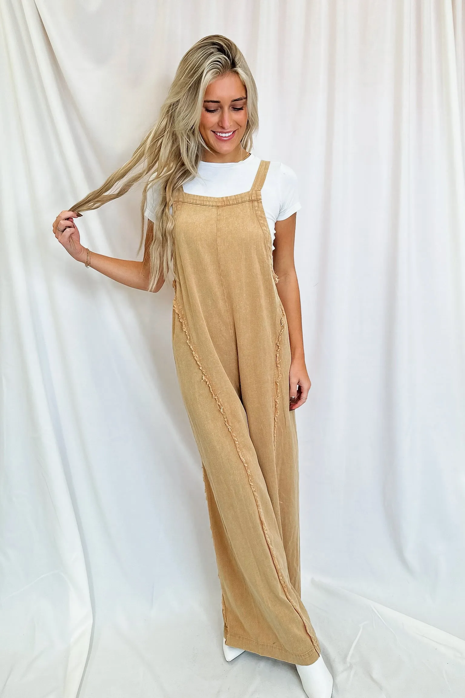 Everyday Jumpsuit Yellow/Brown- FINAL SALE