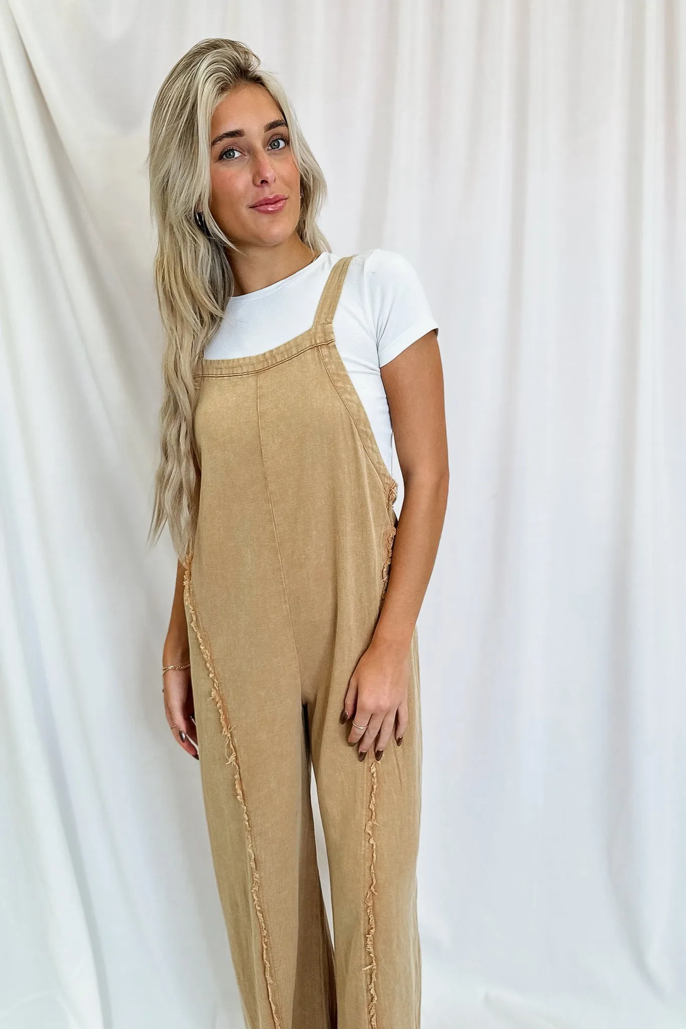 Everyday Jumpsuit Yellow/Brown- FINAL SALE