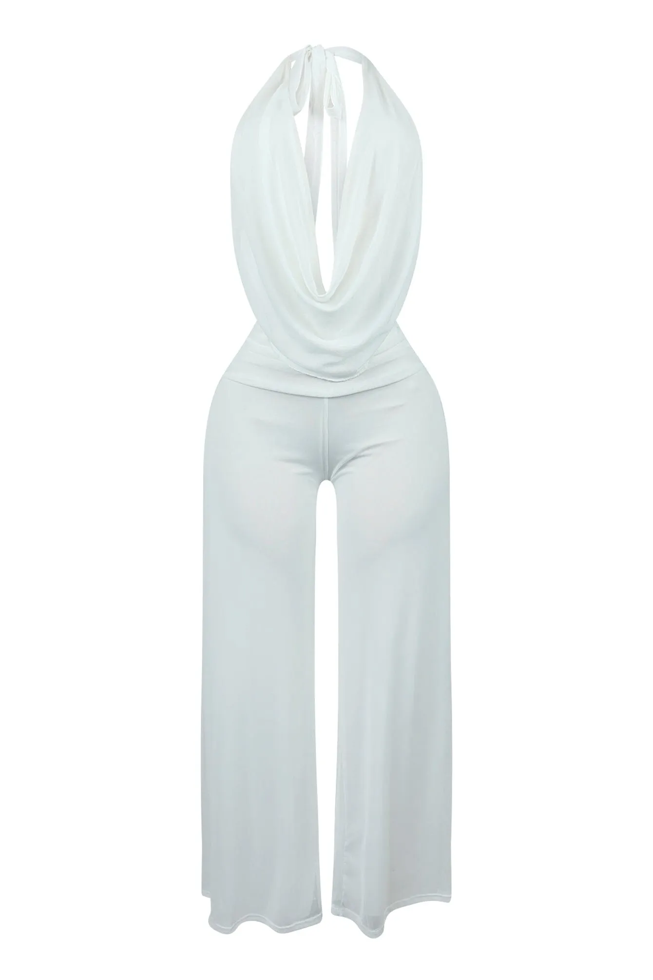 Evie Mesh Cowl Neck Jumpsuit