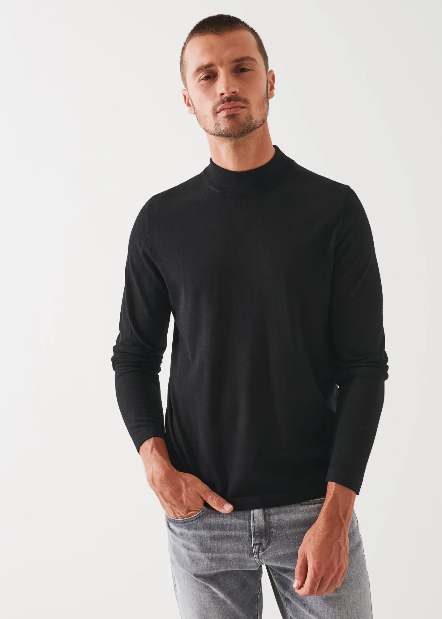 EXTRA-FINE MERINO MOCK NECK