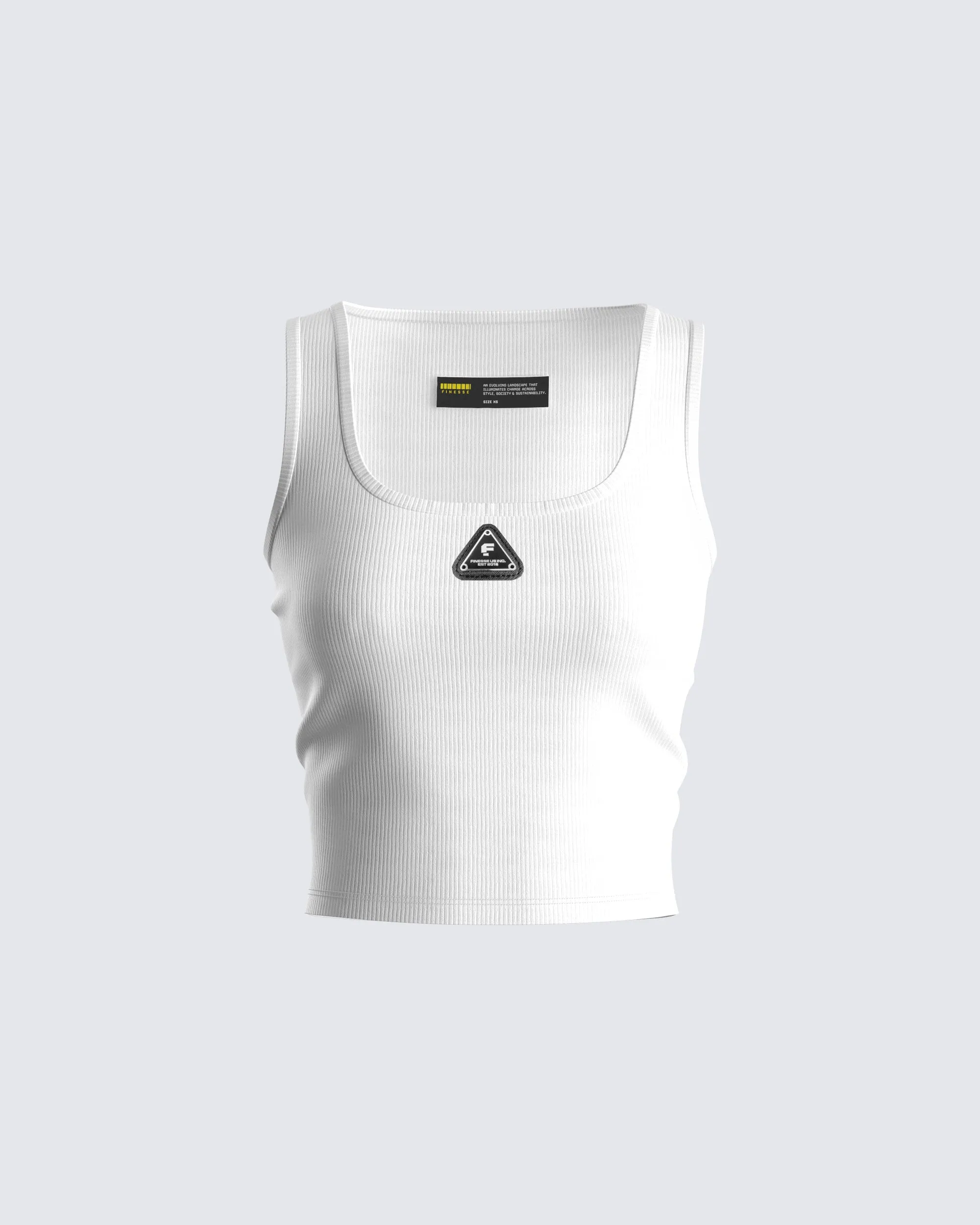 Ezra White Logo Tank Top