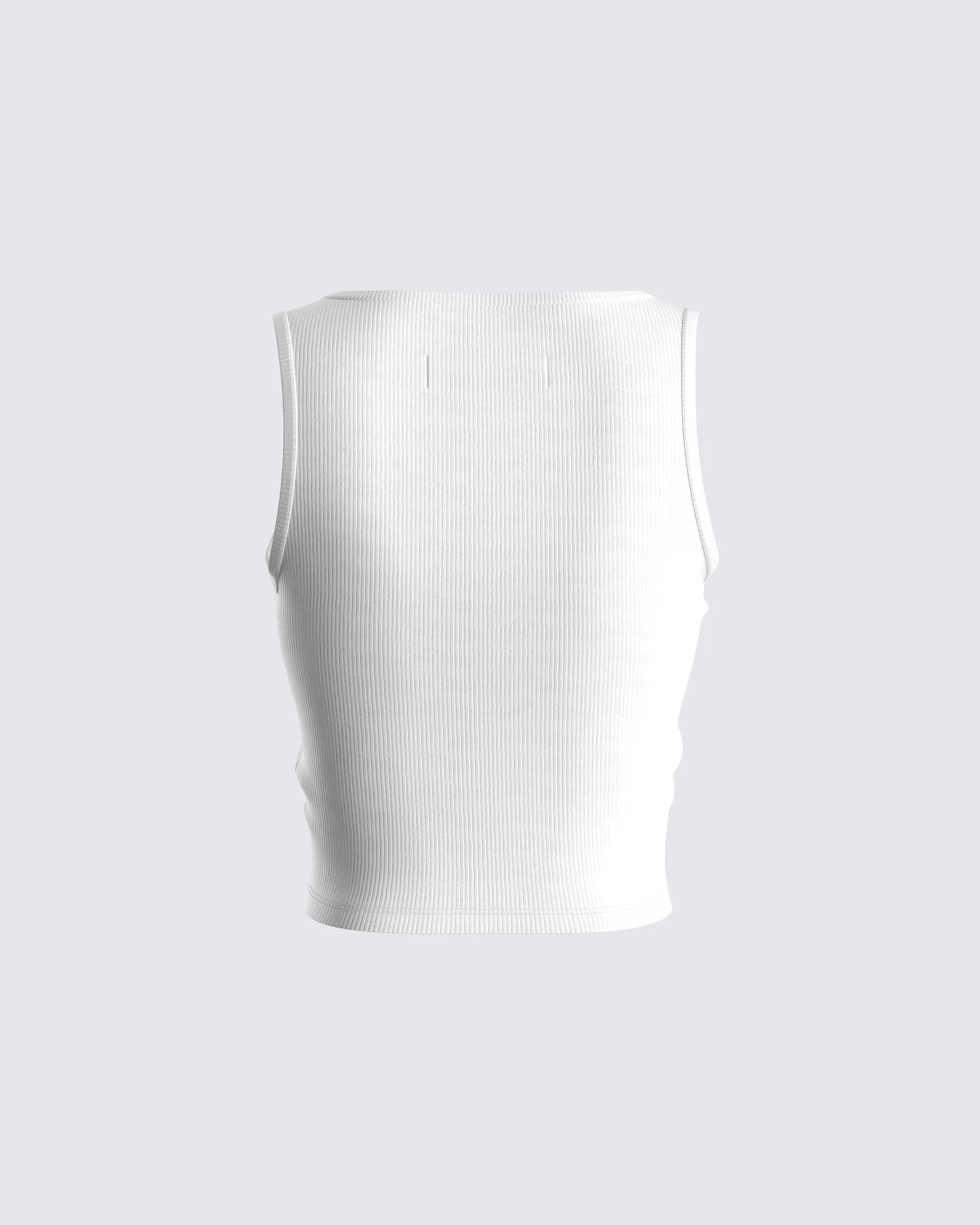 Ezra White Logo Tank Top