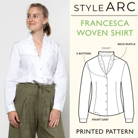 Francesca Shirt Sewing Pattern by Style Arc, US Sizes 0-26