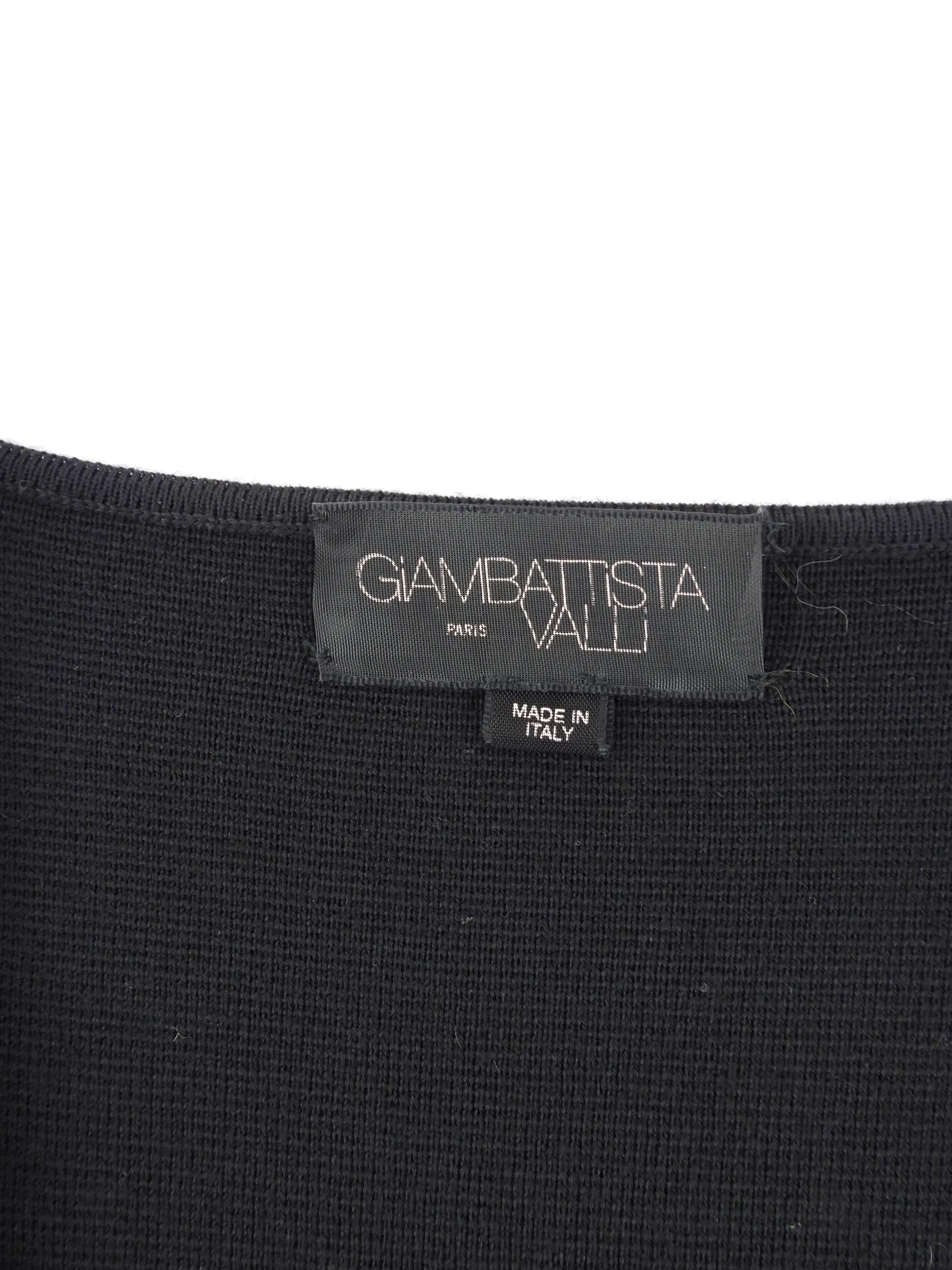 Giambattista Valli Black Knit Wool Chain Belt Peplum Tank Top - 44 / M