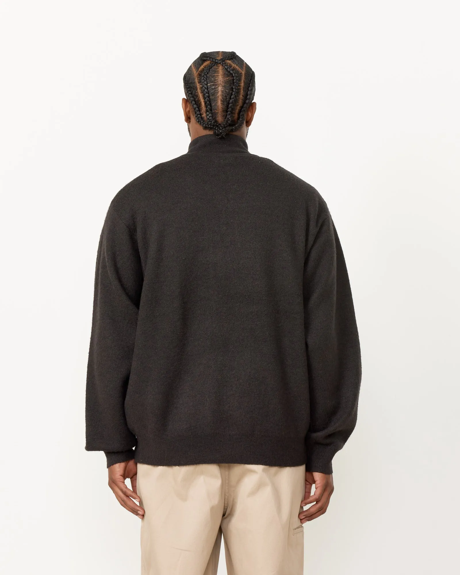 Half Zip Mock Neck Sweater in Black