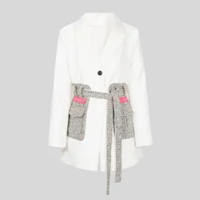 Jazz Up Irregular Design Blazer with Glitter Pockets