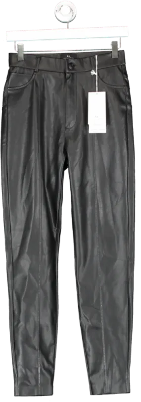 Love Leggings Black Leather Look Trousers UK 8