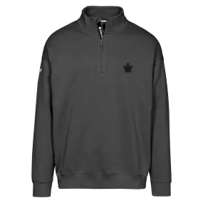 Maple Leafs Men's Murray Oversized 1/4 Zip Crew - BLACK