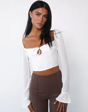 Milene Long Sleeve Top (White)