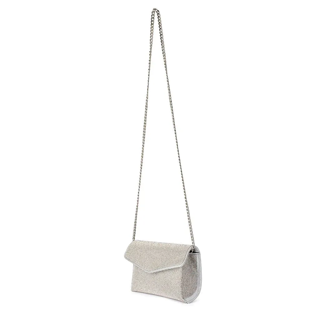 Nico Crystal Clutch (Silver)