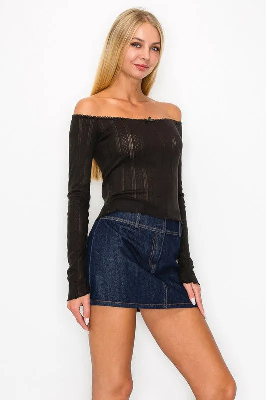 Off Shoulder Long Sleeve Top