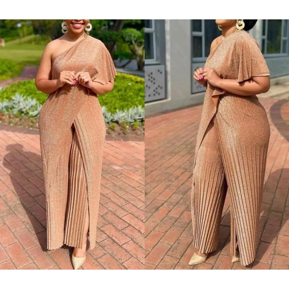 Off Shoulder Split Jumpsuit