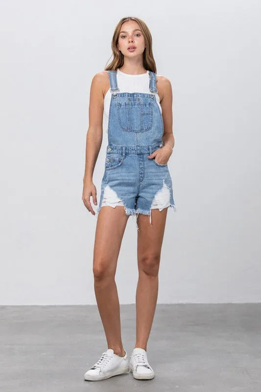 OVERALL DENIM SHORTS