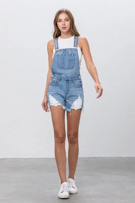 OVERALL DENIM SHORTS