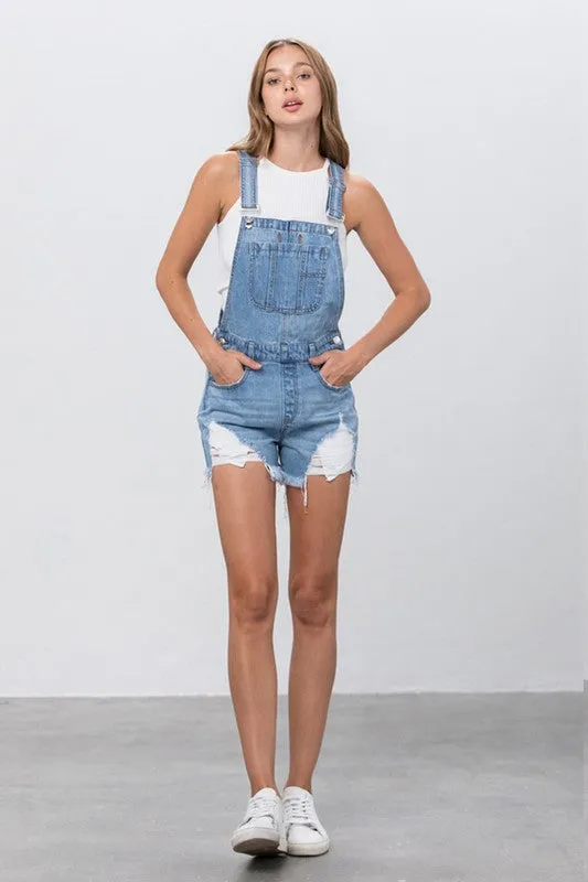 OVERALL DENIM SHORTS