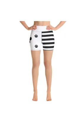 Paws & Stripes Yoga Shorts