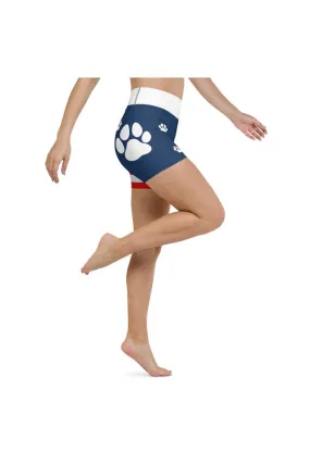 Paws and Stripes Yoga Shorts