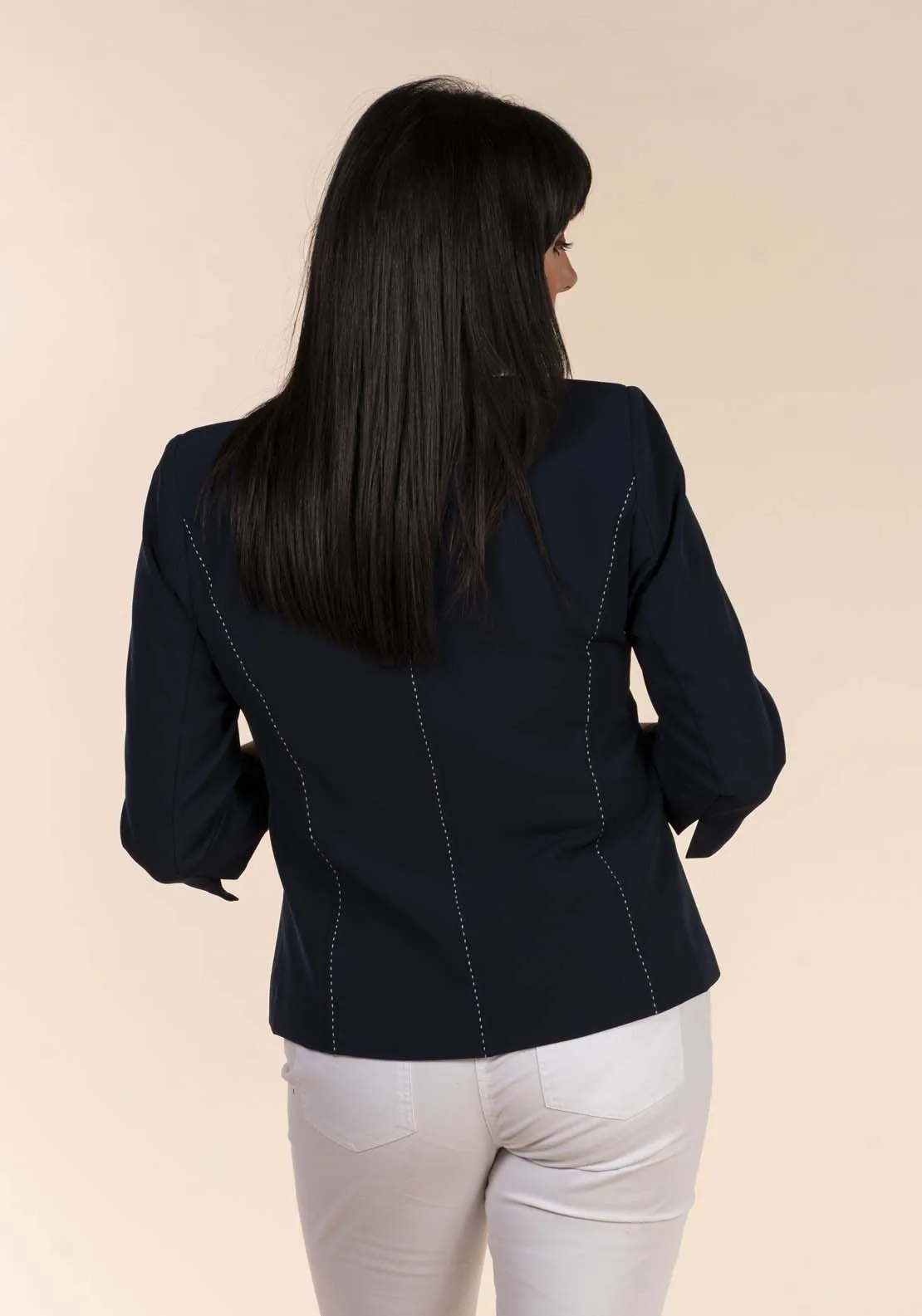 Pick Stitch Blazer - Navy