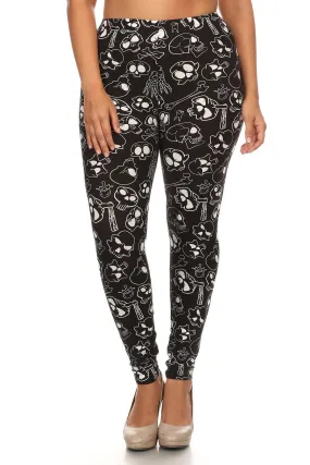 Plus Size full length Skull Leggings